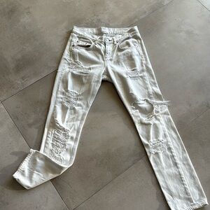 Rag and Bone white distressed  ankle Jean size 25